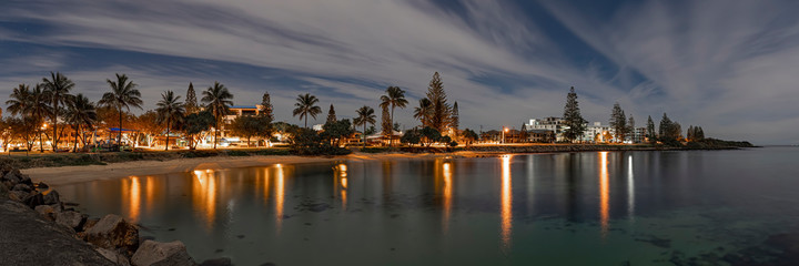 The Queensland village of Bargara at night