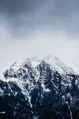 Fototapeta na wymiar Snow clad mountain Portrait
