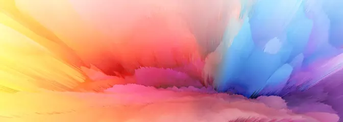 Meubelstickers Digital Illustration. Color blot splash. Abstract long horizontal background.. © Liliia