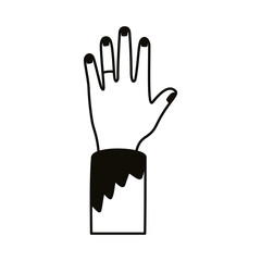 hand human up line style icon