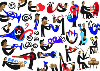 jazz musicians - vector illustration