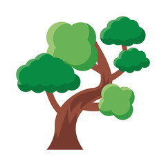 branched tree flat style icon