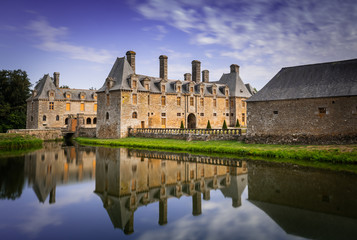 Fototapeta premium Chateau le Rocher-portail, castle in Brittany / Bretagne, France. 