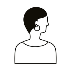 afro young woman profile avatar character line style icon