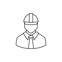 Engineer thin icon isolated on white background, simple line icon for your work.