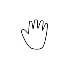 hand thin icon isolated on white background, simple line icon for your work.
