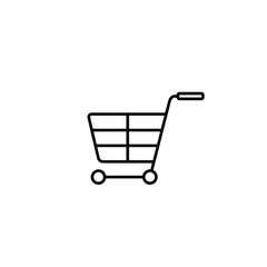 shopping cart thin icon isolated on white background, simple line icon for your work.