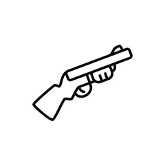 short gun thin icon isolated on white background, simple line icon for your work.