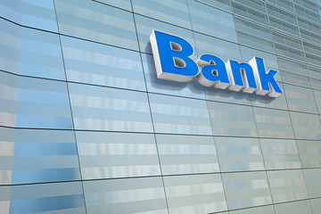 Close up a bank sign