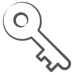 
Door key icon in hand drawn vector style 
