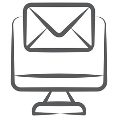 
Mail envelope with monitor showing concept of email icon
