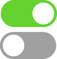Toggle switch vector icon, On and Off position simple icons