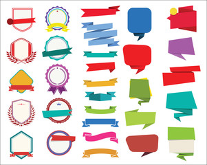 Labels Stickers Banners Tag retro colorful design collection