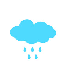 Blue Cloud rain icon isolated on background storm sign. weather concept vector rain symbol for website design illustration eps 10