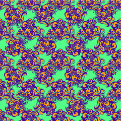 Fototapeta premium Vector seamless pattern, floral background, abstract rapport with flowers motif.