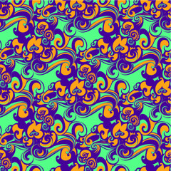 Vector seamless pattern, floral background, abstract rapport with flowers motif.