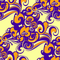 Vector seamless pattern, floral background, abstract rapport with flowers motif.