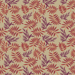 Fototapeta premium Seamless Hand Painting Watercolor Tropical Leaves Pattern Isolated Background