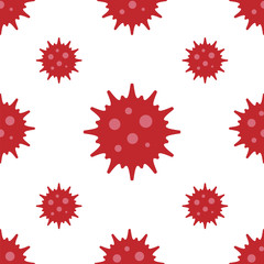 Virus seamless pattern. Coronavirus pandemic concept. Vector drawing.