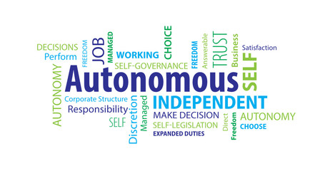 Autonomous word Cloud on White Background