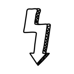 arrow down direction line style icon