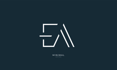 Alphabet letter icon logo EA - obrazy, fototapety, plakaty