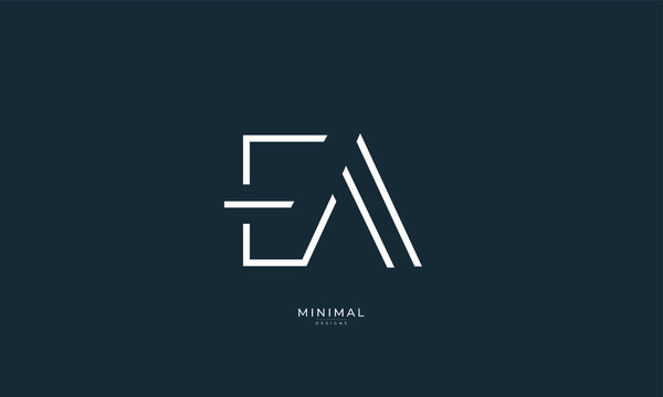 Alphabet letter icon logo EA