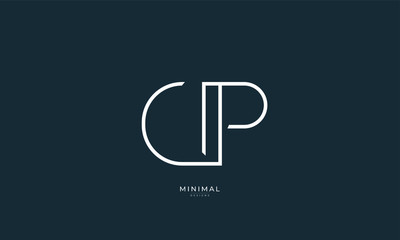 Alphabet letter icon logo CP