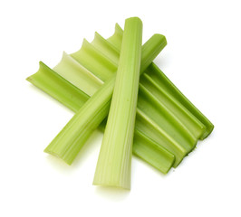 Chopped celery isolated on white