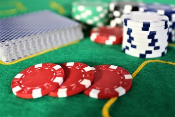 poker chips and cards