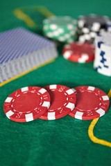 poker chips and cards