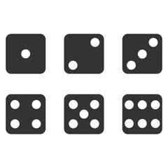 set of the parties dices in flat, vector