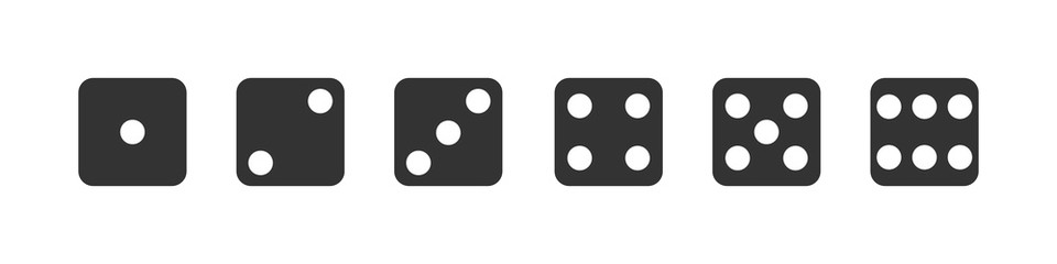 set of the parties dices in flat, vector