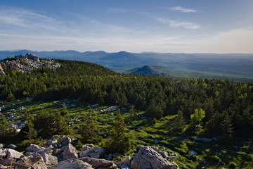 view of Bald Mountain from the top of Zyuratkul mountain