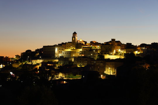 San Vittore del Lazio - 19 august 2020: view of the town in the province of Frosinone shooted at night
