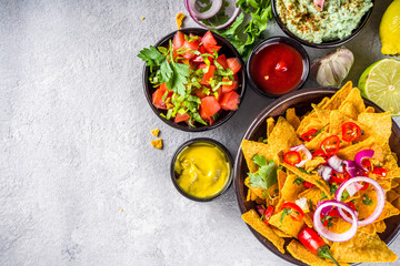 Nachos chips with dips