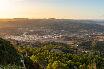 Fototapeta premium Scenic landscape of Menorca island at sunset time, Balearic islands, Spain
