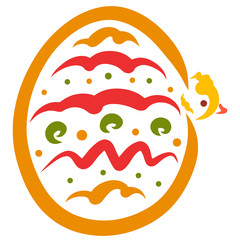 cute chick hatched from a decorative egg