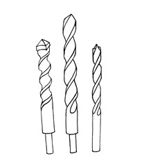 drill bits for drills from the set