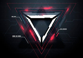 Vector Illustration Hi-Tech Computer Interface Design. Dark Futuristic Cyber HUD © Black White Mouse