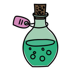Vector icon of a potion bottle on a white background, isolated