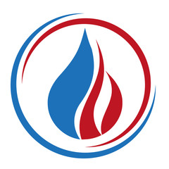 Wassertropfen und Flamme, Installateur und Klempner Logo