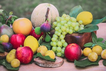 composition of fruits and vegetables - freshness and naturalness - healthy food concept