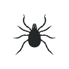 Mite graphic icon. Mite black sign close up isolated on white background. Vector illustration