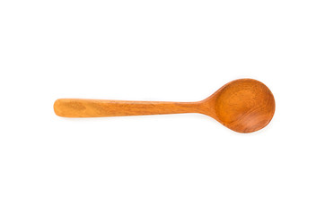 wooden spoon isolated on white background.