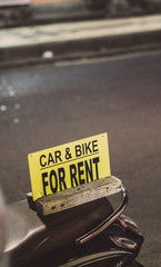 Bike and Car Rent Sign