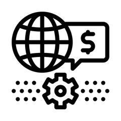 working world money icon vector. working world money sign. isolated contour symbol illustration