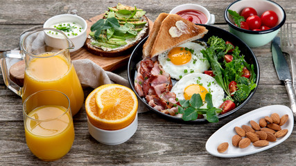 Traditional breakfast with Fried Eggs