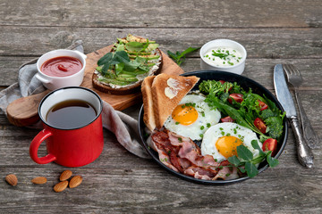Traditional breakfast with Fried Eggs