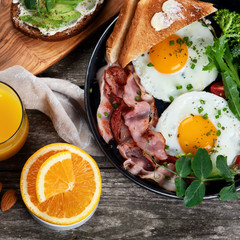 Traditional breakfast with Fried Eggs